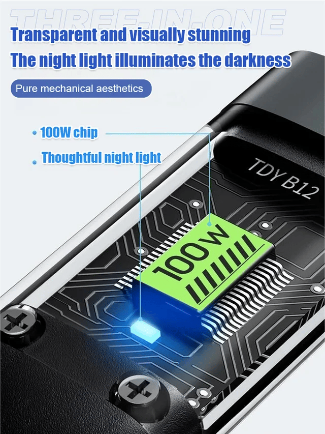 Buy 2 Get 10% Off-Transparent Luminous Super Fast Charging 3-in-1 Data Cable
