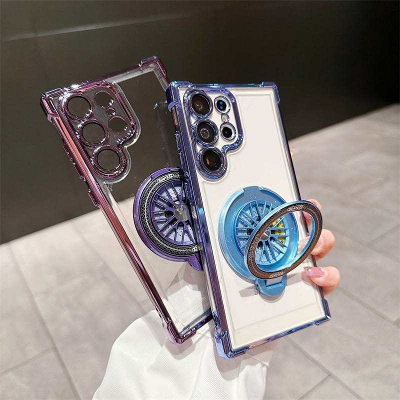 Capa brilhante para iPhone com suporte para espelho magnético