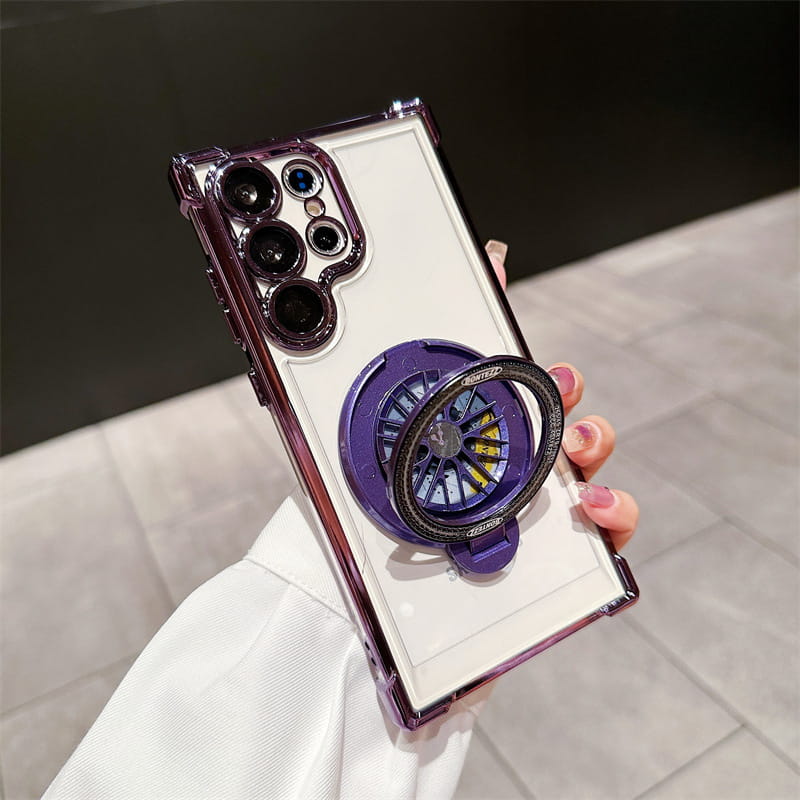 Capa brilhante para iPhone com suporte para espelho magnético