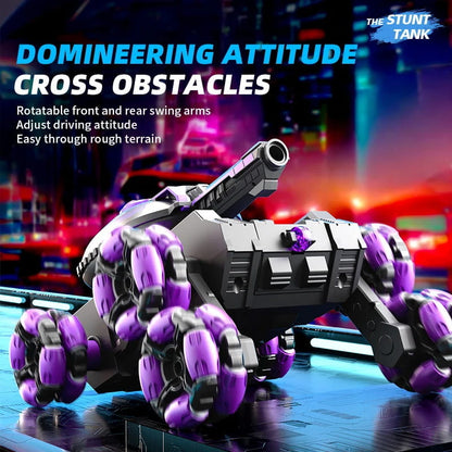 💥Remote Control Six-Wheel Tank - Transformable for Battle
