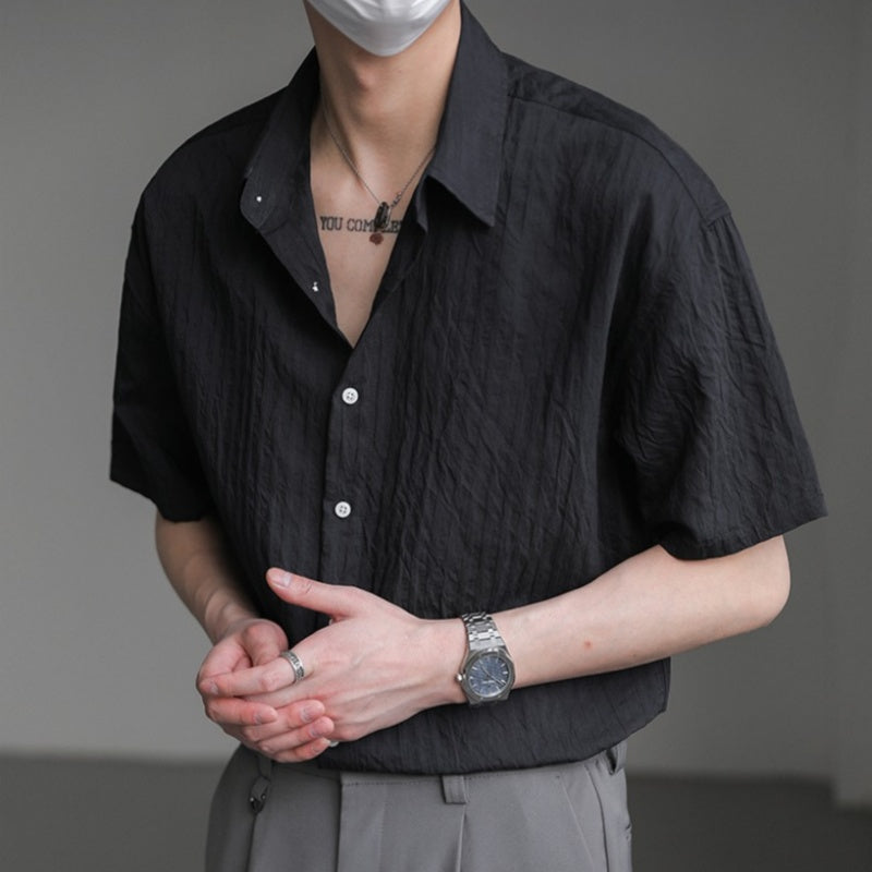 Men's Casual Button Down Textured Shirt