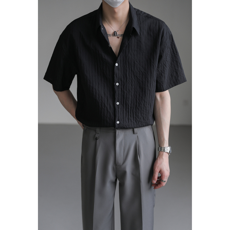 Men's Casual Button Down Textured Shirt