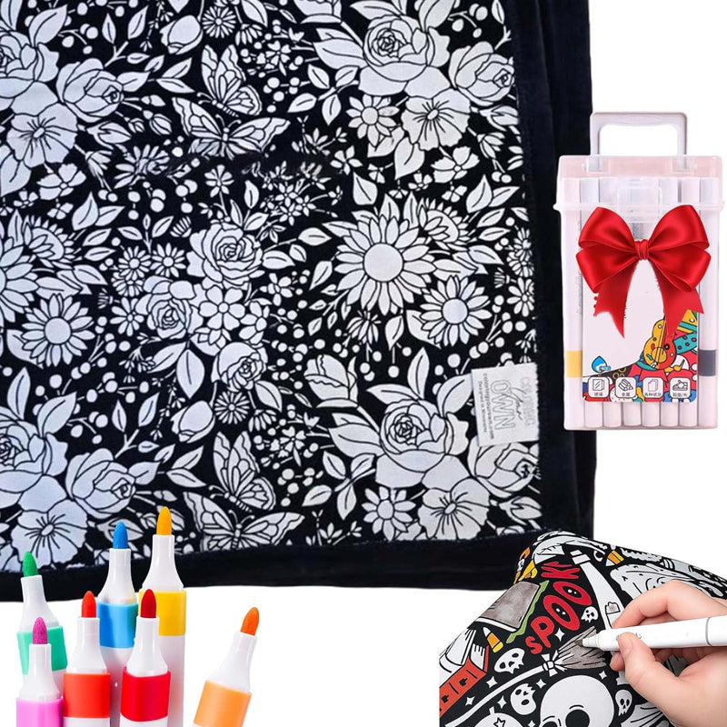 🔥ÚLTIMO DIA DE PROMOÇÃO 50% DE DESCONTO🔥 Manta para colorir DIY com marcadores💖Itens exclusivos💖