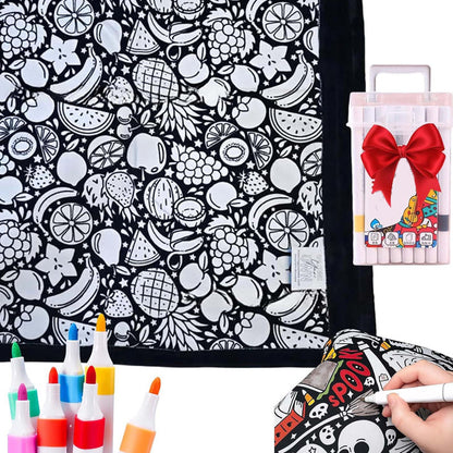 🔥ÚLTIMO DIA DE PROMOÇÃO 50% DE DESCONTO🔥 Manta para colorir DIY com marcadores💖Itens exclusivos💖
