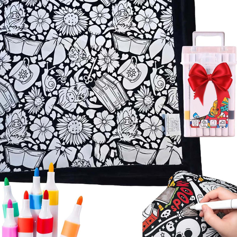 🔥ÚLTIMO DIA DE PROMOÇÃO 50% DE DESCONTO🔥 Manta para colorir DIY com marcadores💖Itens exclusivos💖