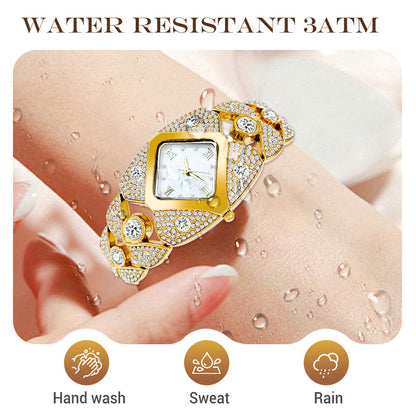 🔥50% de desconto ⌚Relógio de quartzo vintage feminino com strass cintilante💎