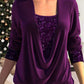 🎁Christmas discount 50% OFF🎄Sequin Loose Smocked Fake Two-Piece Top