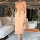 Women's V-Neck Top and Skirt Set