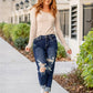 🔥2025 NEW SALES - 49% OFF🔥Tummy Control Distressed Cuffed Boyfriend Jeans
