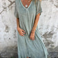 💕What should I wear tomorrow?💕Women's Loose V-neck cotton linen dress