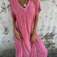 💕What should I wear tomorrow?💕Women's Loose V-neck cotton linen dress