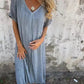 💕What should I wear tomorrow?💕Women's Loose V-neck cotton linen dress