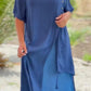 💝Short Sleeve False Two-Piece Asymmetric Dress