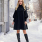 🥰HOT SALE 50% OFF🥰Women's Plus Size Lantern Sleeve Stand Collar Dress