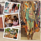 🎉2025 New Products Hot Sale✨Women’s Deep V-Neck Short Sleeve Printed Dress