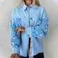 Women's Trendy Sequin Patchwork Coat with Raw Hem