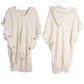 Women’s Elegant Hooded Knit Poncho Sweater with Fringe Trim