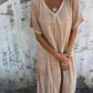 🔥HOT Sale🔥Women's Loose V-neck Cotton Linen Dress