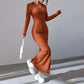 V Neck Bodycon Knit Dress