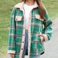 Women’s Casual Sherpa Plaid Long-sleeve Button-down Coat