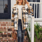 Women’s Casual Sherpa Plaid Long-sleeve Button-down Coat