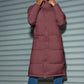 Women's Long Quilted Puffer Coat With Stand Collar