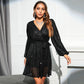 🔥Hot Sale 50% OFF✨New Arrival✨Multi Sequin Cross Over Front Dress