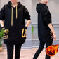 Thick-Lined Midi Hoodie with Double Pockets