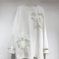 Women's Loose Sweatshirt with 3D Floral Decoration