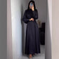 Women's Long Sleeve Tie Waist Pleated Dress