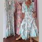 Women’s Fashionable Printed Maxi Dress with Belted V-neckline