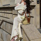 Women's Elegant Ruffle Tie Back Maxi Dress