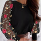 🔥2025 HOT SALE🔥 Women’s Flower Mesh Long-Sleeve Round Neck Tops