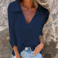 🛍️Stylish V-Neck Three-Quarter Sleeve Knit Top