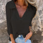 🛍️Stylish V-Neck Three-Quarter Sleeve Knit Top