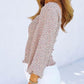 Women's Floral Print Square Neck Long Sleeve Top