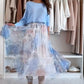 🔥49% off for a limited time🔥Blue Set Bow Back Top & Tulle Skirt