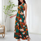 Women's Boho Floral Strap V Neck Halter Dress