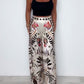 Luxe Floral-Butterfly Print Satin Culottes