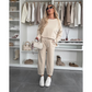 Solid Color Round Neck Top & Loose Pants 2-PCS