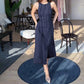 Women’s Elegant Sleeveless Button-Front Tie Waist Dress