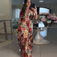 🌹Limited Sale 50% OFF🌹Women's V-Neck Floral Printed Pleated Dress