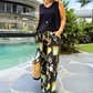 Sleeveless Top & Wide-Leg Pants 2-Piece Set