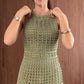 Crochet Knit Texture A-Line Maxi Dress