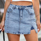 Women's High Waisted Slit Denim Short Skirts