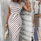 Women's Striped Tie Waist Dress