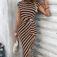 Women's Striped Tie Waist Dress