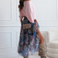 🌸Spring Specials🌸 Off-Shoulder Loose Top & Mesh Printed Skirt Set