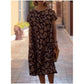 Women's Round Neck Printed Casual Loose Short Sleeve Dress