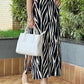 Women's Printed V-Neck Dress with Side Slit